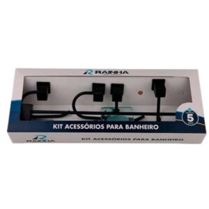 Kit Acessórios para Banheiro 5 Peças Square Fosco Rainha 214551