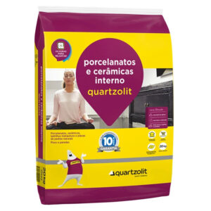 Argamassa 20kg porcelanato interno cinza Quartzolit