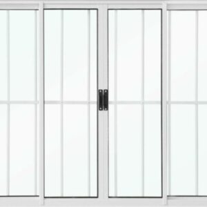 Vitrô de Alumínio  branco com vidro  e grade 120x100 - JP