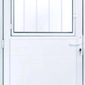 Porta Postigo de alumínio 80x210 branca com vidro laminada JP