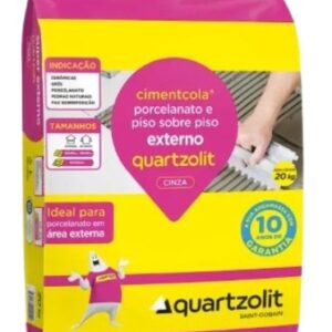 Argamassa 20kg Porcelanato Piso sobre Piso Externa Cinza Quartzolit