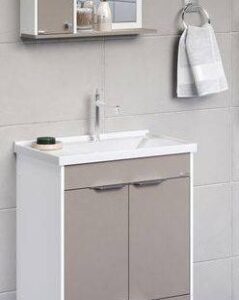 Conjunto Espelheira+pia+Gabinete Roma com pés Rorato