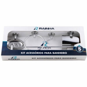 Kit Acessórios  para banheiro  metal Junior polido Rainha 103350